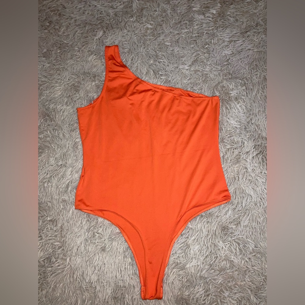 Orange One-Shoulder Bodysuit